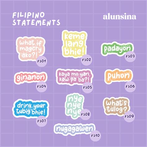 Filipino Statements Waterproof Stickers Alunsina Lazada Ph