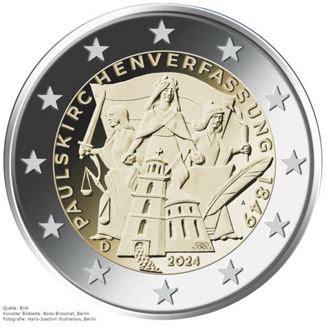 2 Euro Gedenkmünze Deutschland 2024 bfr Paulskirchenverfassung A