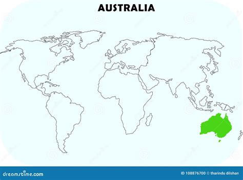 Continente De Australia En Mapa Del Mundo Stock De Ilustraci N