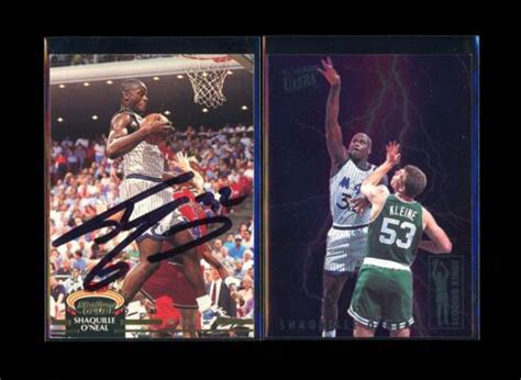 2 Shaquille O Neal Stadium Club Rookie Auto Scoring Kings Insert Lot