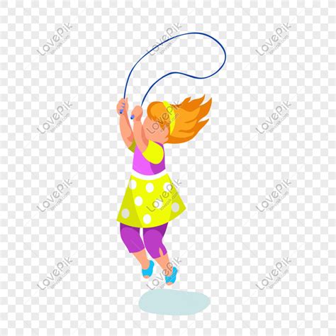 Skipping Girl Vector Material PNG Transparent Background And Clipart ...