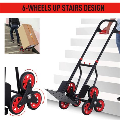 Durhand Steel Climbing Stairs Trolley Hand Trucks Wheels Foldable