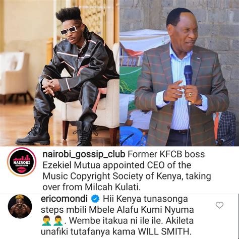 Eric Omondi Disappointed With Ezekiel Mutua S Appointment To MCSK