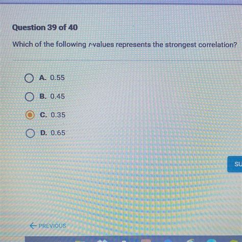 Which Of These R Values Represents The Strongest Correlation