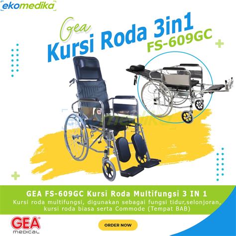 Jual Kursi Roda In In Gea Fs Gc Reclining Commode