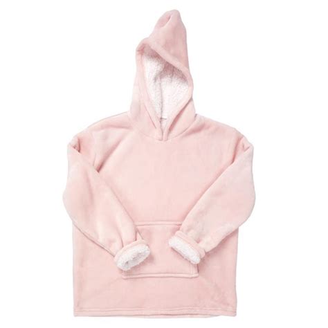 Plaid Sweat Capuche Enfant Rose