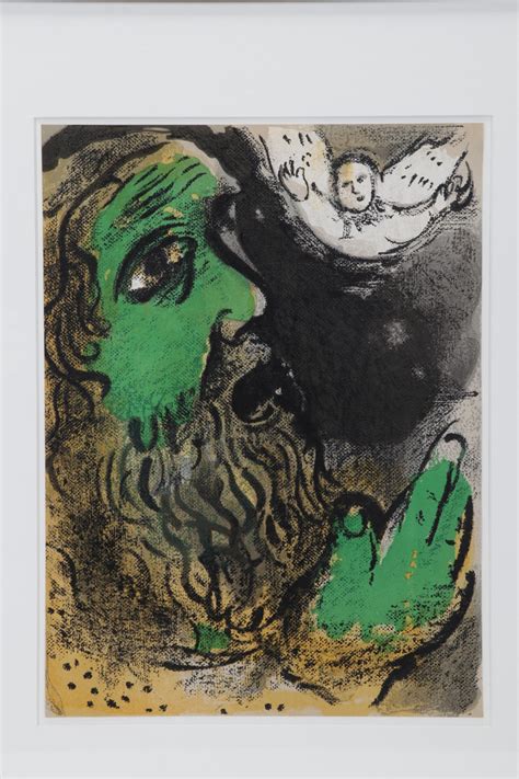 Marc Chagall Color Lithograph Job En Prière From Verve 1960 Ebth