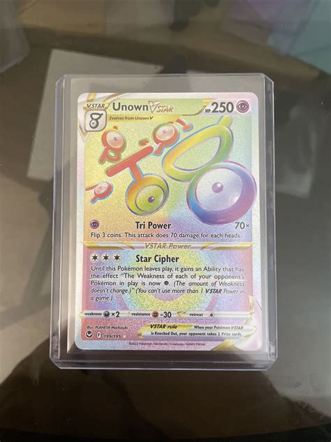 Unown Vstar Rainbow Rare Pokemon Silver Tempest Nm