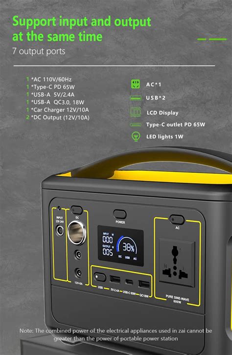 Popower 153600mah 600w Solar Portable Power Station 110v 220v Ac