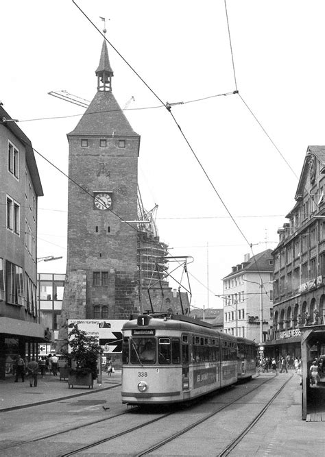 Nürnberg Fürther Straßenbahn Tw 338 GT6 MAN Siemens 1964 mit Bw auf