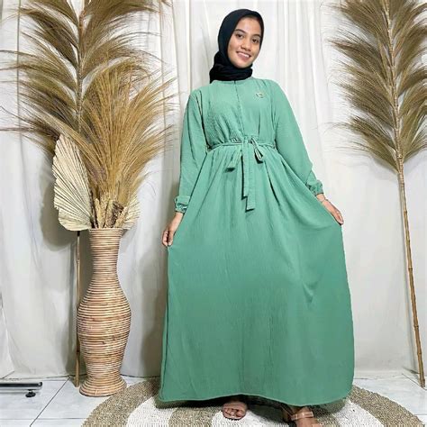 Gamis Luna Set Maxi Rempel Crinkle Airflow