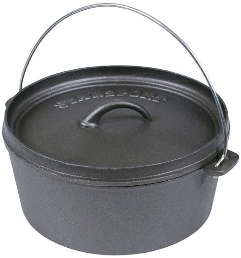 Stansport Cast Iron 4 Quart Dutch Oven Without Legs Cast Iron Dutch