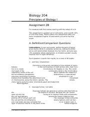 BIOL 204 Assignment 2 Docx Biology 204 Principles Of Biology I