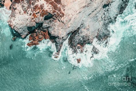 Ocean Print, Ocean Art, Printable Art, Waves Print, Ocean Rocks, Aerial ...