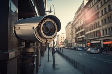 Cámara De Vigilancia En La Calle De La Ciudad Sistema De Monitoreo Cctv