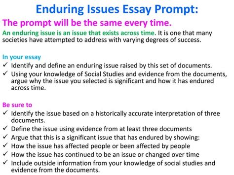 Enduring Issues Essay Writing Powerpoint Pptx