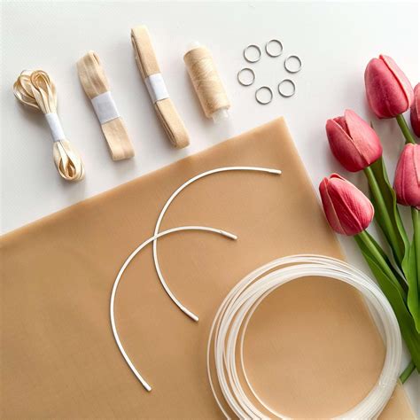 Nude CORSET Sewing KIT Materials Bustier Mesh Fabric Underwires