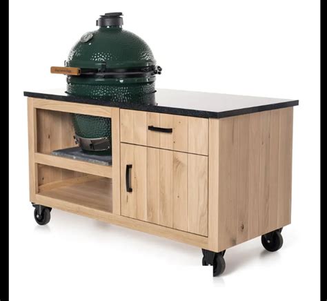 Eiken Tafel Compact Big Green Egg Medium And Large Vuur And Rook