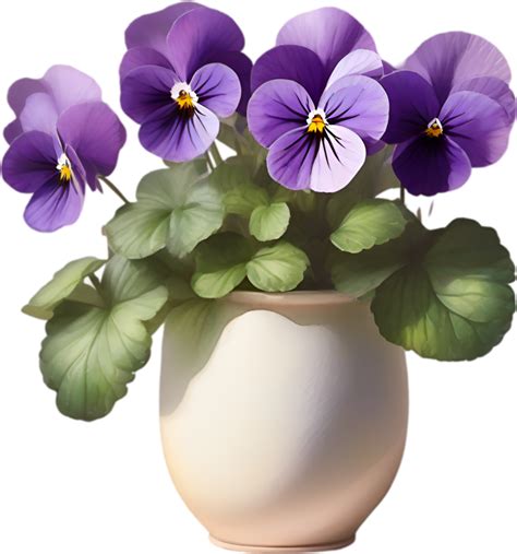 Ai Generated A Vase Of Violets Flower A Watercolor Painting Of A Vase