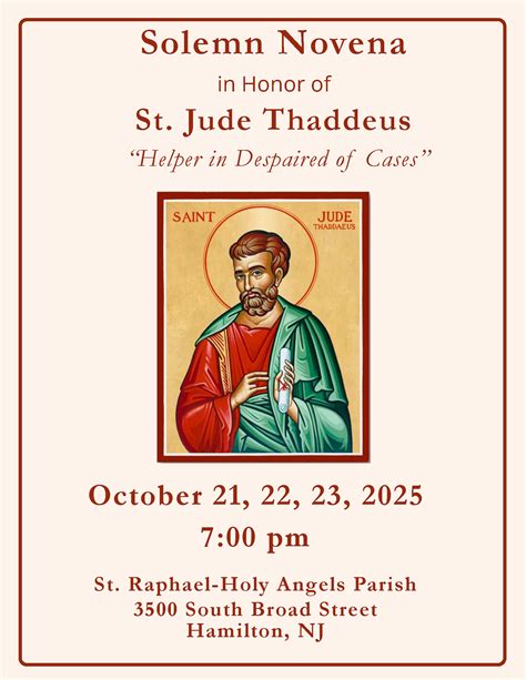 St Jude Novena - St. Gregory the Great Parish - Hamilton Square, NJ