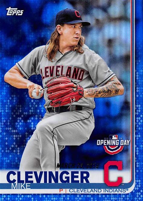 Topps Opening Day Blue Foil Mike Clevinger Nm Mt Indians Ebay