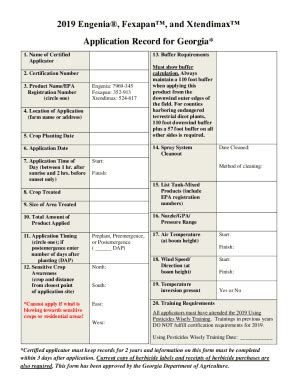 Fillable Online Agr Georgia Restricted Use Pesticide Georgia