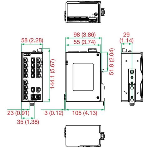 EDS 2018 ML Serie Moxa Unmanaged 18 Port Ethernet Switches Mit 16x FE