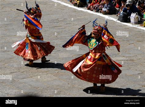 Dancers, Paro festival, Bhutan Stock Photo - Alamy