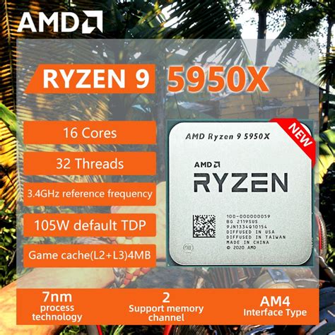 New AMD R9 5950X Ryzen 9 5950X 3 4 GHz 16 Curves 32 Threads CPU