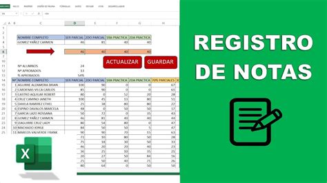 Crea Tu Registro De Notas Paso A Paso En Excel Youtube