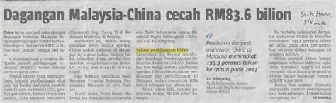 China Kekal Menjadi Rakan Kongsi Dagangan Terbesar Malaysia