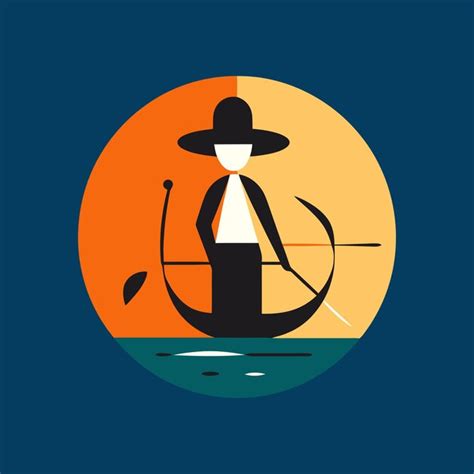 Premium Vector Abstract Art Of Fisherman Or Fishing Logo Design