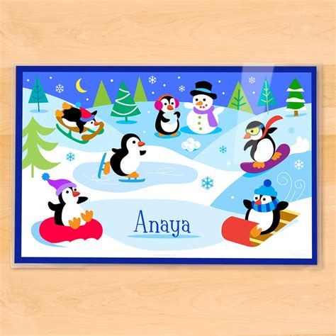 Kids Personalized Christmas Placemats Laminated Mealtime Set - Etsy