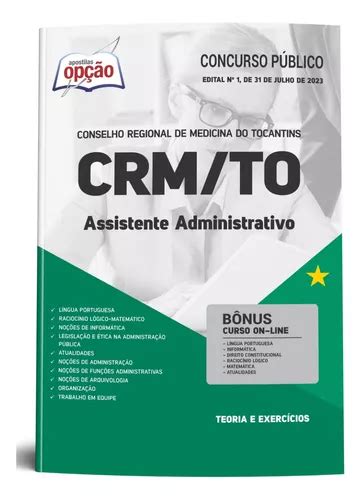 Apostila Assistente Administrativo Crm To Editora Op O