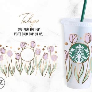 Tulips Oz Venti Cold Cup Cut Files Svg Dxf Png File Etsy