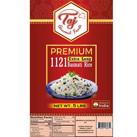 TAJ Premium 1121 Basmati Rice Extra Long Grain 43118 DesiClik USA