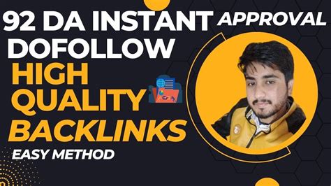 Instant Approval Dofollow Backlink Site High Da Web Backlinks