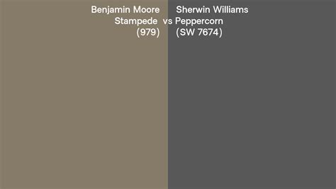 Benjamin Moore Stampede 979 Vs Sherwin Williams Peppercorn Sw 7674