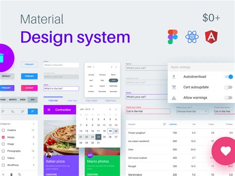 Material Design System kit for app UI design by Roman Kamushken on Dribbble