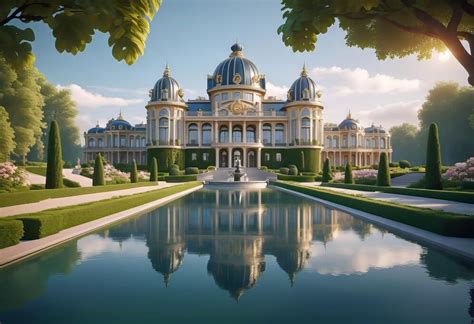Aumentativo De Palacio - Vista de um luxuoso palácio histórico aristocrático com um parque de ...