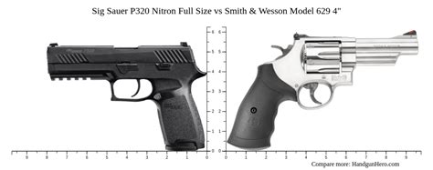 Sig Sauer P320 Nitron Full Size Vs Smith And Wesson Model 629 4 Size Comparison Handgun Hero