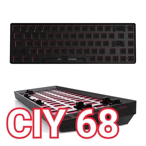 CIY 68 Custom Mechanical keyboard Kit Black in Colour Tester 68 電腦科技