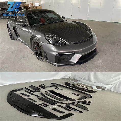 GT4 Style PP Unpainted Bodykit For Porsche 718 Cayman Boxster Side