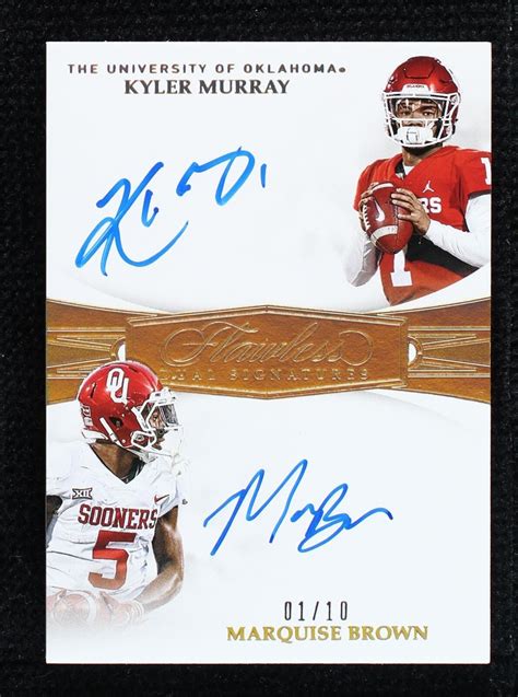 2019 Panini Flawless Collegiate Flawless Rookie Dual Signatures Gold