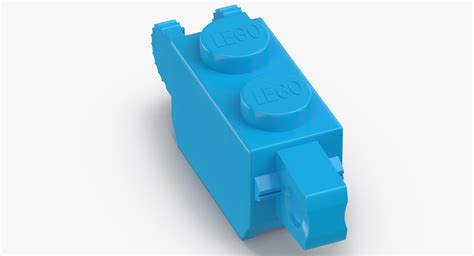 Lego Brick 1x2 Click Hinge Both Ends Vertical Dark Azur 3d Model 9