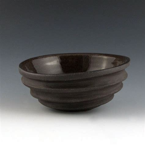 Carved Modern Sculptural Ceramic Pottery Bowl By Jtceramics