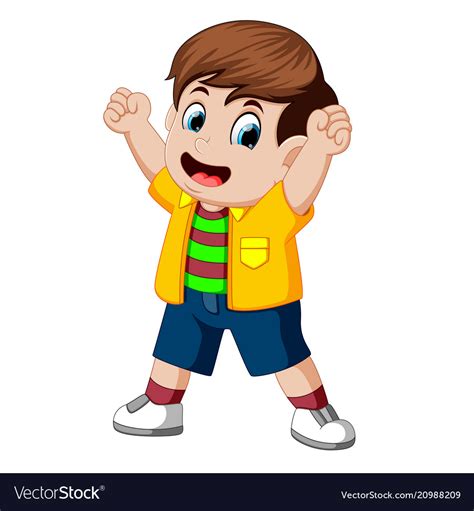 Happy Kid Cartoon Royalty Free Vector Image Vectorstock