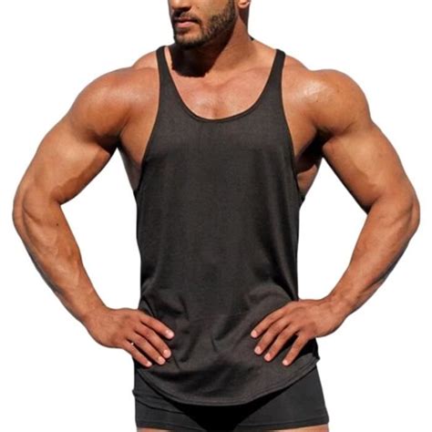 Homme Musculation Débardeur Sans Manche Maillot De Corps Tank Top Stretch Fitness Gym Stringer