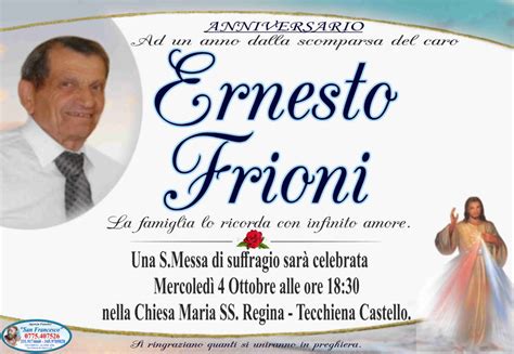 Funerali E Annunci Funebri A Ernesto Frioni Funer24