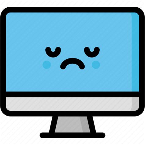 Computer, emoji, emotion, expression, face, feeling, sad icon ...